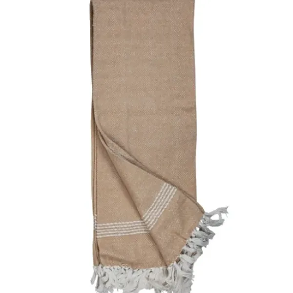 Blankets & Throws-Kirkland's Home And White With Fringe Throw Blanket Tan