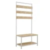 Entryway Furniture-Kirkland's Home And White Wood Bench Hall Tree Brown