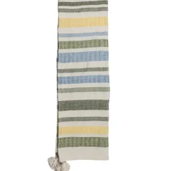 Blankets & Throws-Kirkland's Home And Yellow Stripe Throw Blanket Blue