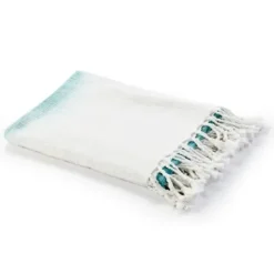 Blankets & Throws-Kirkland's Home Angel Blue Shibori Slab Fringe Throw Blue/White