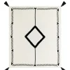 Blankets & Throws-Kirkland's Home Anna Black And White Diamond Throw White/Black