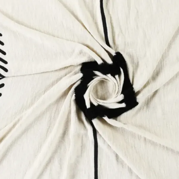Blankets & Throws-Kirkland's Home Anna Black And White Diamond Throw White/Black