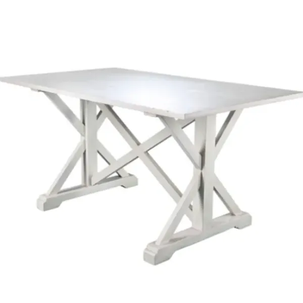 Dining Tables-Kirkland's Home Annalise Distressed Farmhouse Dining Table White