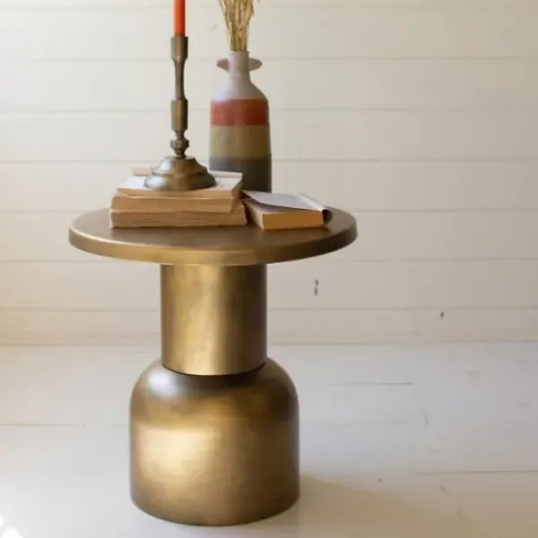 Accent & End Tables-Kirkland's Home Antique Barrel Frame Accent Table Gold