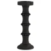 Candle Holders-Kirkland's Home Antique Beaded Column Candle Holder, 15 In. Black