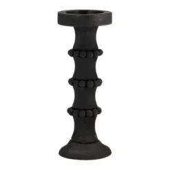 Candle Holders-Kirkland's Home Antique Beaded Column Candle Holder, 13 In. Black