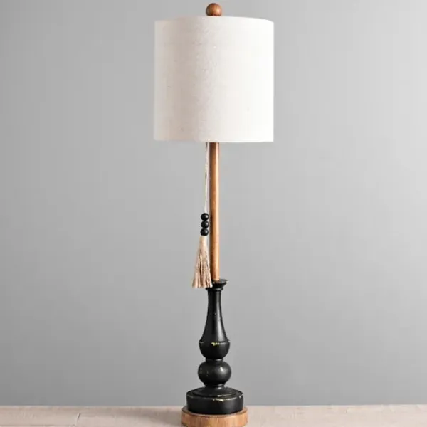 Buffet Lamps-Kirkland's Home Antique Black Allison Buffet Lamp Ivory