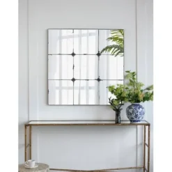 Decorative Mirrors-Kirkland's Home Antique Black Floral Panel Square Mirror