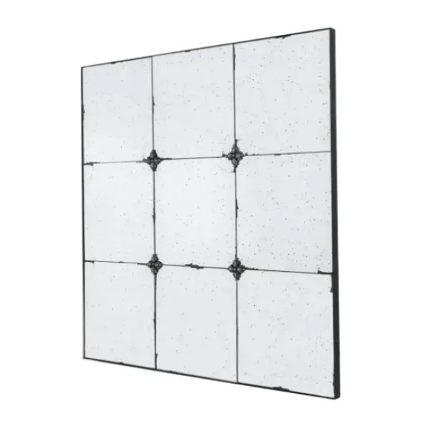 Decorative Mirrors-Kirkland's Home Antique Black Floral Panel Square Mirror