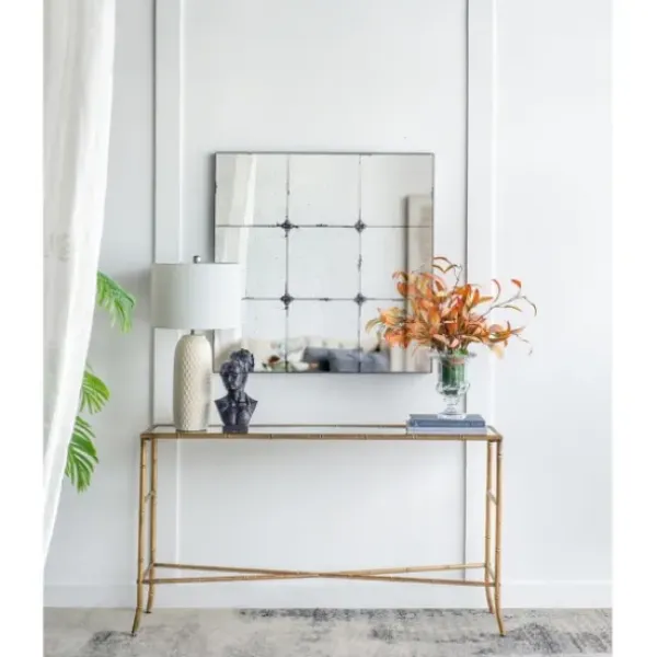 Decorative Mirrors-Kirkland's Home Antique Black Floral Panel Square Mirror
