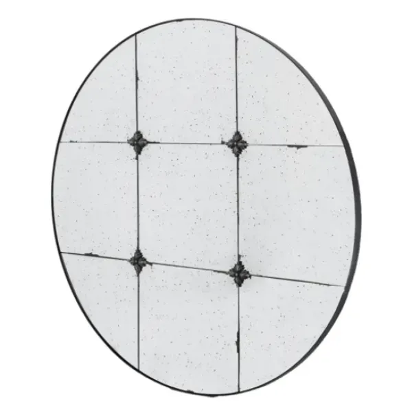 Decorative Mirrors-Kirkland's Home Antique Black Floral Panel Round Mirror