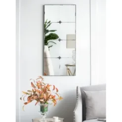 Decorative Mirrors-Kirkland's Home Antique Black Floral Panel Rectangle Mirror