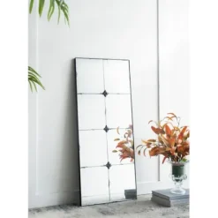 Decorative Mirrors-Kirkland's Home Antique Black Floral Panel Rectangle Mirror