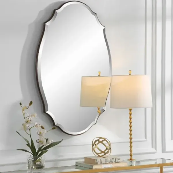 Decorative Mirrors-Kirkland's Home Antique Bronze Curved Wall Mirror