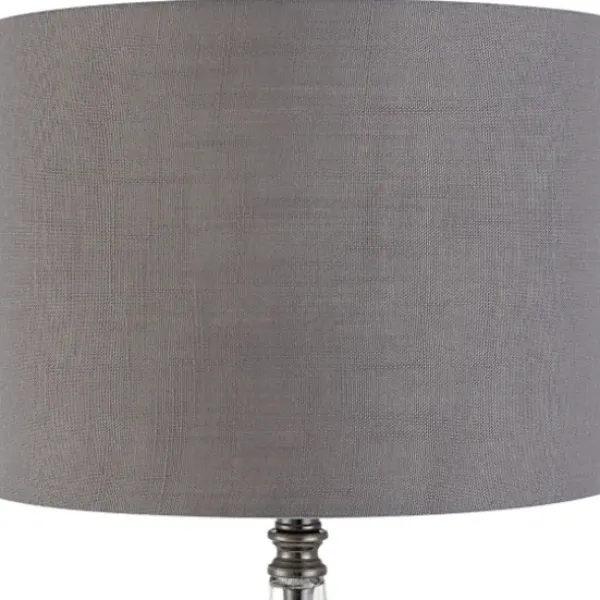 Table Lamps-Kirkland's Home Antique Dark Nickel Cone Base Table Lamp Gray