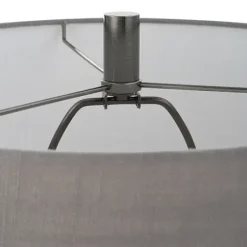 Table Lamps-Kirkland's Home Antique Dark Nickel Cone Base Table Lamp Gray