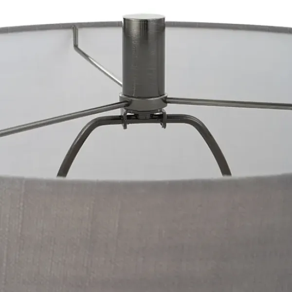 Table Lamps-Kirkland's Home Antique Dark Nickel Cone Base Table Lamp Gray