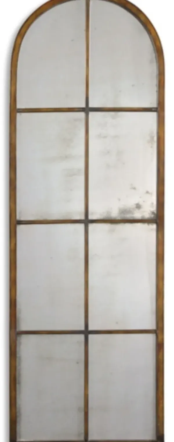 Decorative Mirrors-Kirkland's Home Antique Gold Arched Metal Mirror