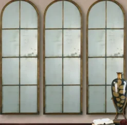 Decorative Mirrors-Kirkland's Home Antique Gold Arched Metal Mirror