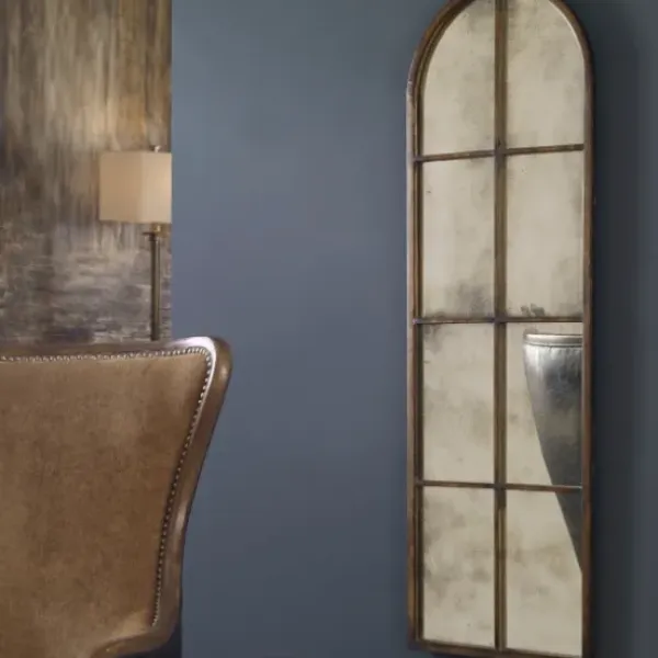 Decorative Mirrors-Kirkland's Home Antique Gold Arched Metal Mirror