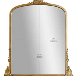 Decorative Mirrors-Kirkland's Home Antique Gold Metal Baroque Arch Wall Mirror