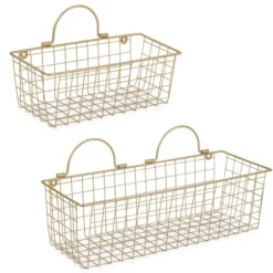 Wall Storage-Kirkland's Home Antique Gold 2-Pc. Wire Basket Set