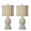 Table Lamps-Kirkland's Home Antique Ivory Distressed Table Lamps, Set Of 2 Tan