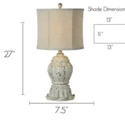 Table Lamps-Kirkland's Home Antique Ivory Distressed Table Lamps, Set Of 2 Tan