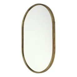 Decorative Mirrors-Kirkland's Home Antique Metal Frame Oval Wall Mirror Gold