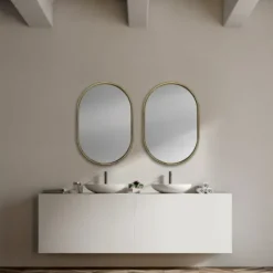 Decorative Mirrors-Kirkland's Home Antique Metal Frame Oval Wall Mirror Gold