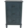 Accent & End Tables-Kirkland's Home Antique Navy 3-Drawer Chest Side Table Blue