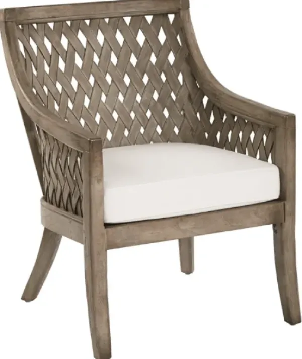 Accent Chairs-Kirkland's Home Antique Preston Woven Accent Chair Gray