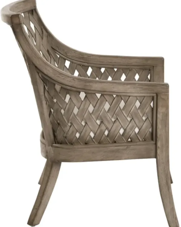 Accent Chairs-Kirkland's Home Antique Preston Woven Accent Chair Gray