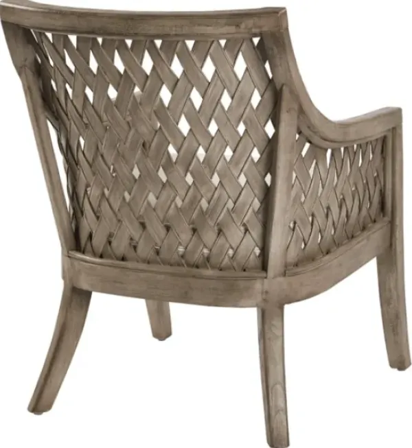 Accent Chairs-Kirkland's Home Antique Preston Woven Accent Chair Gray