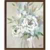 Framed Art-Kirkland's Home Antique Rose Ii Framed Canvas Art Print Tan/White/Green