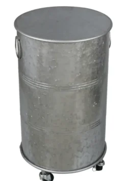Accent & End Tables-Kirkland's Home Antique Round Rolling Galvanized Accent Table Gray
