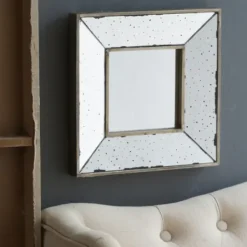 Decorative Mirrors-Kirkland's Home Antique Silver Glass Square Frame Mirror