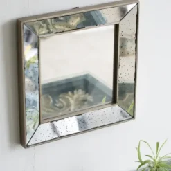 Decorative Mirrors-Kirkland's Home Antique Silver Glass Square Frame Mirror