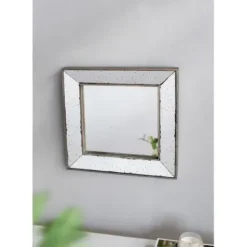 Decorative Mirrors-Kirkland's Home Antique Silver Glass Square Frame Mirror