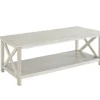 Coffee Tables-Kirkland's Home Antique Washed Wood Coffee Table White