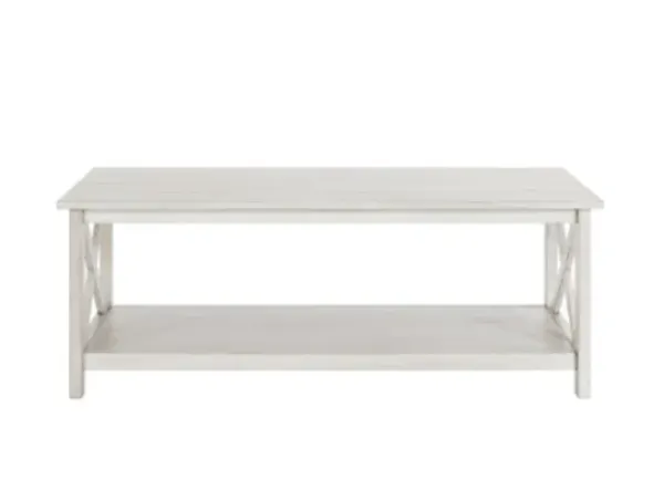 Coffee Tables-Kirkland's Home Antique Washed Wood Coffee Table White