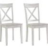 Dining Chairs-Kirkland's Home Antique Washed Wood Dining Chairs, Set Of 2 White