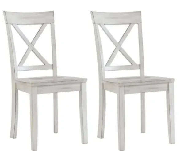 Dining Chairs-Kirkland's Home Antique Washed Wood Dining Chairs, Set Of 2 White
