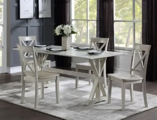 Dining Chairs-Kirkland's Home Antique Washed Wood Dining Chairs, Set Of 2 White