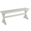 Benches & Ottomans-Kirkland's Home Antique Washed Wood Dining Bench White