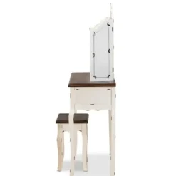 Armoires-Kirkland's Home Antique White And Walnut 2-Pc. Vanity Set