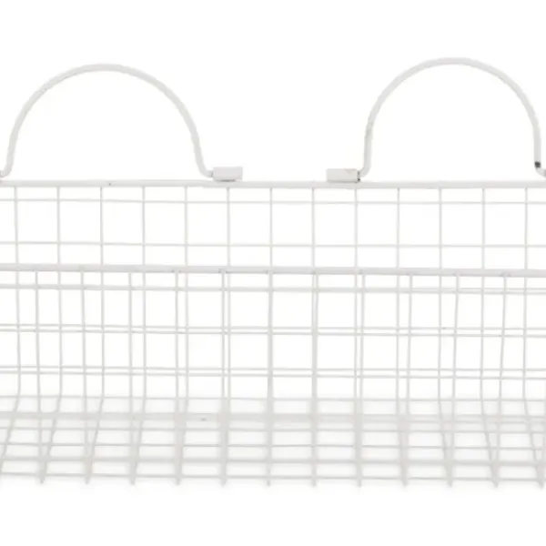 Wall Storage-Kirkland's Home Antique White 2-Pc. Long Wire Basket Set, 17 In.
