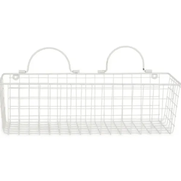 Wall Storage-Kirkland's Home Antique White 2-Pc. Long Wire Basket Set, 17 In.