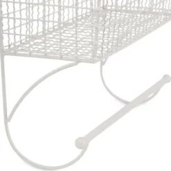 Wall Storage-Kirkland's Home Antique White Wire Basket Towel Rack, 17 In.