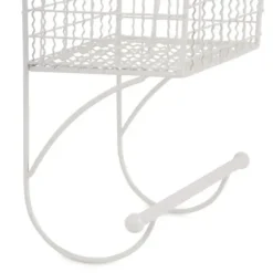 Wall Storage-Kirkland's Home Antique White Wire Basket Towel Rack